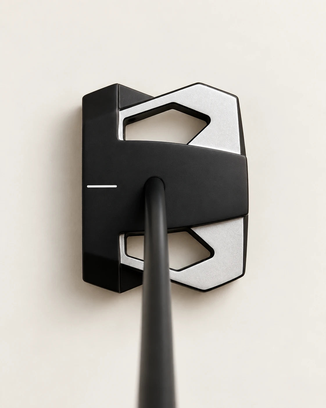 The Heron 01 putter head seen from the address position