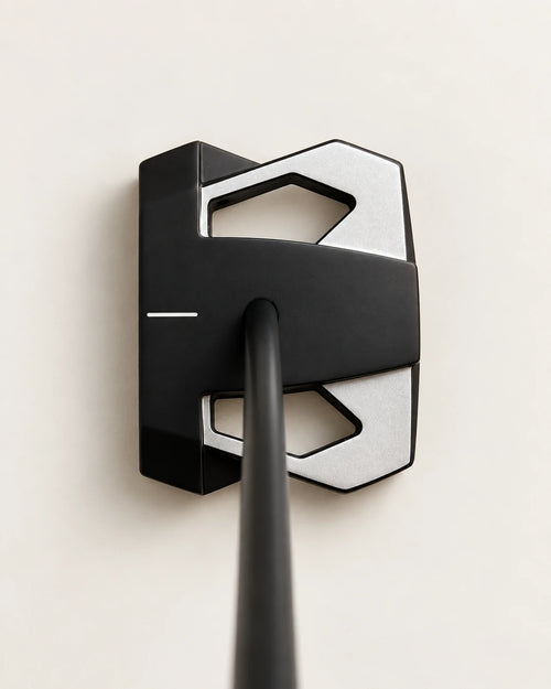 The Heron 01 putter head seen from the address position